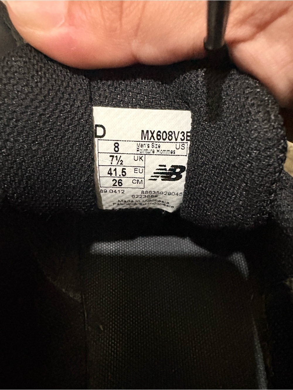 New Balance 608 Black Leather Athletic Lace-Up Sneakers - Picture 5 of 7
